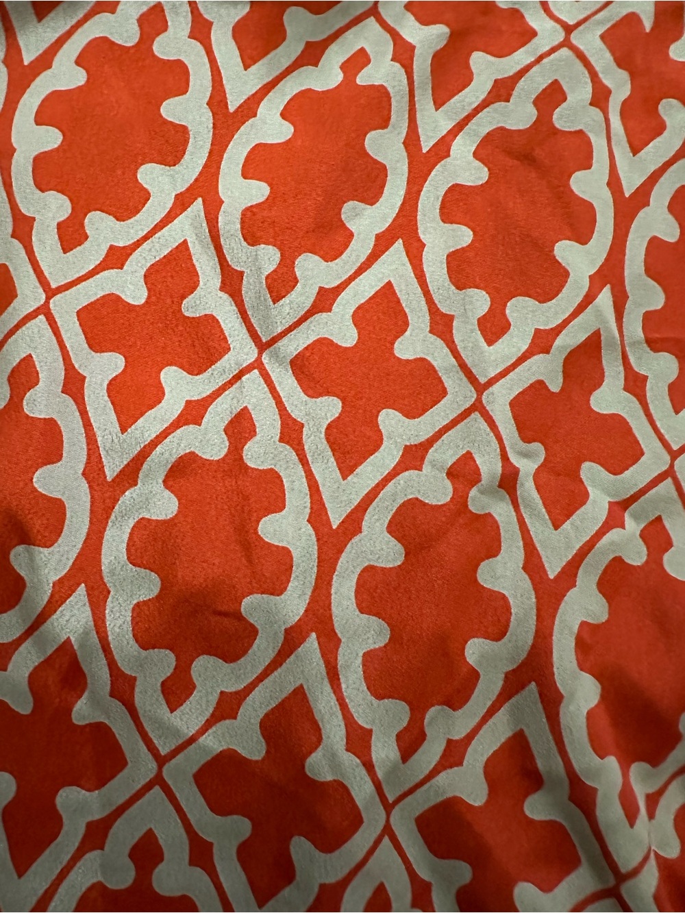Banana Republic Cowl Neck Blouse | Orange & Tan Geometric Print | Size M - Picture 5 of 7